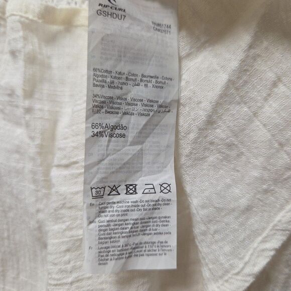 Rip Curl Boho Women's Top XS Cotton Lace Fairycore Flowy Tassels Bell Sleeves - Picture 3 of 11